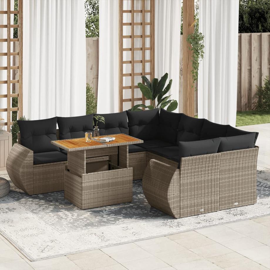 VidaXL Ensemble de canapés de jardin rotin synthétique  