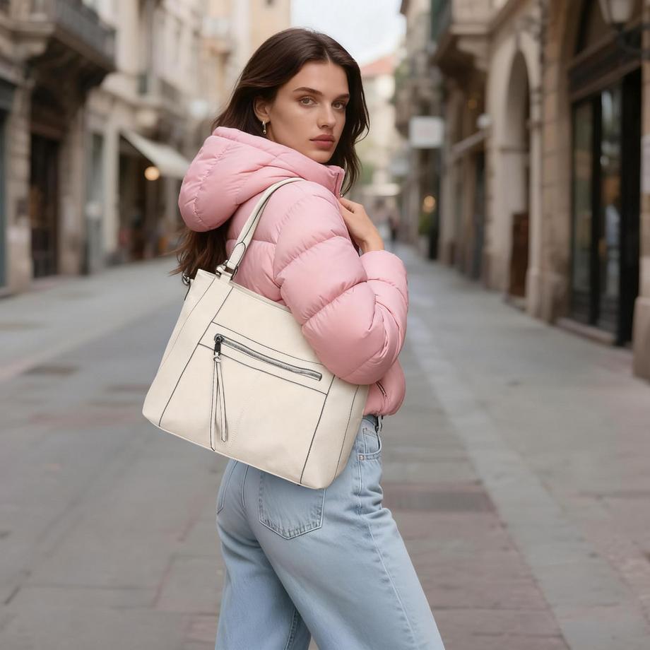 Only-bags.store Ensemble de 2 Sacs à Main avec Sac à Bandoulière et Portefeuille  