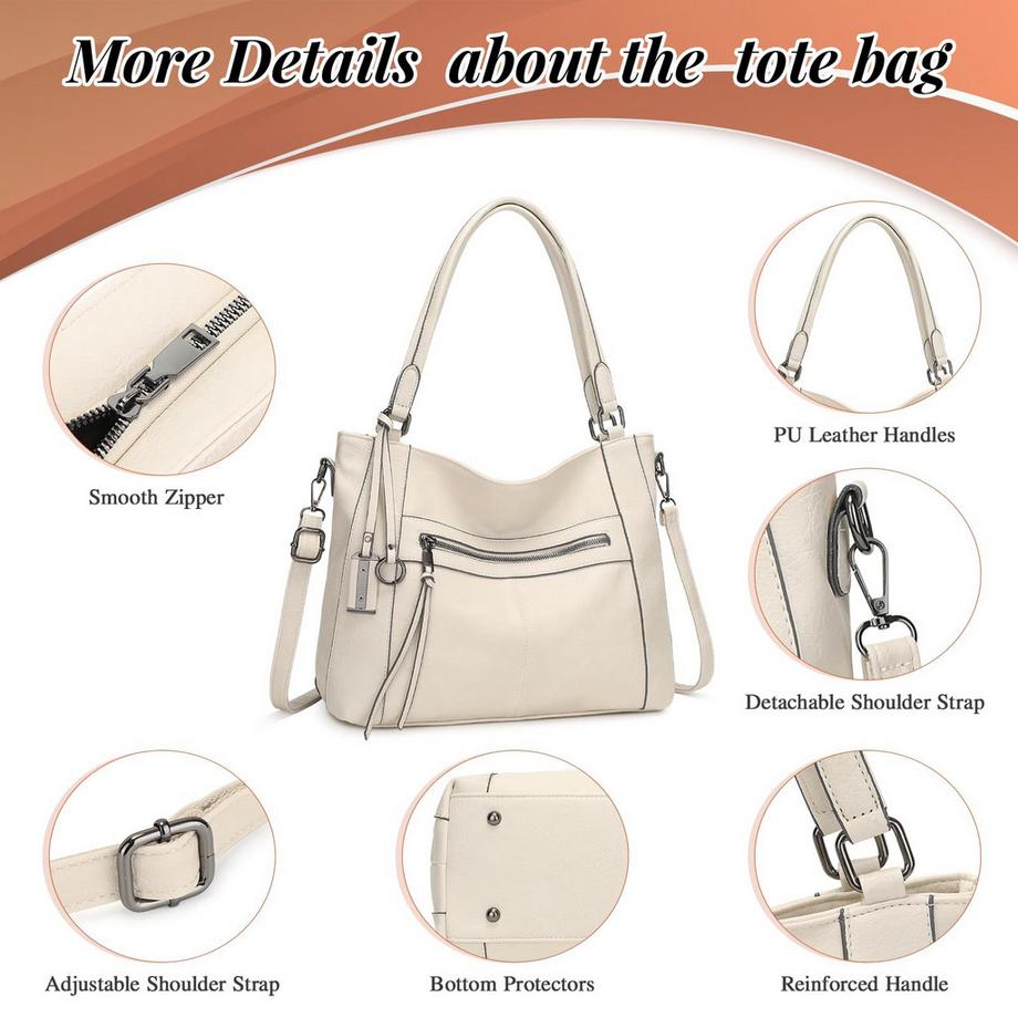 Only-bags.store Ensemble de 2 Sacs à Main avec Sac à Bandoulière et Portefeuille  