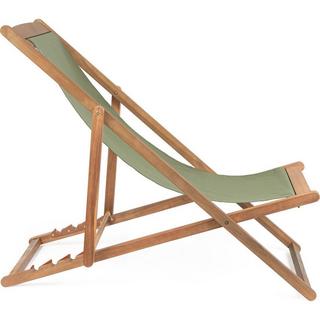 mutoni Chaises longues de jardin Noemi en bois d'acacia vert mousse  