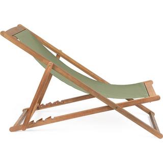 mutoni Chaises longues de jardin Noemi en bois d'acacia vert mousse  