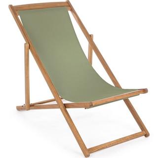 mutoni Chaises longues de jardin Noemi en bois d'acacia vert mousse  