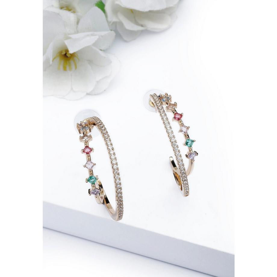 AVANT-GARDE PARIS  Boucles d'oreilles cercles multicolores 