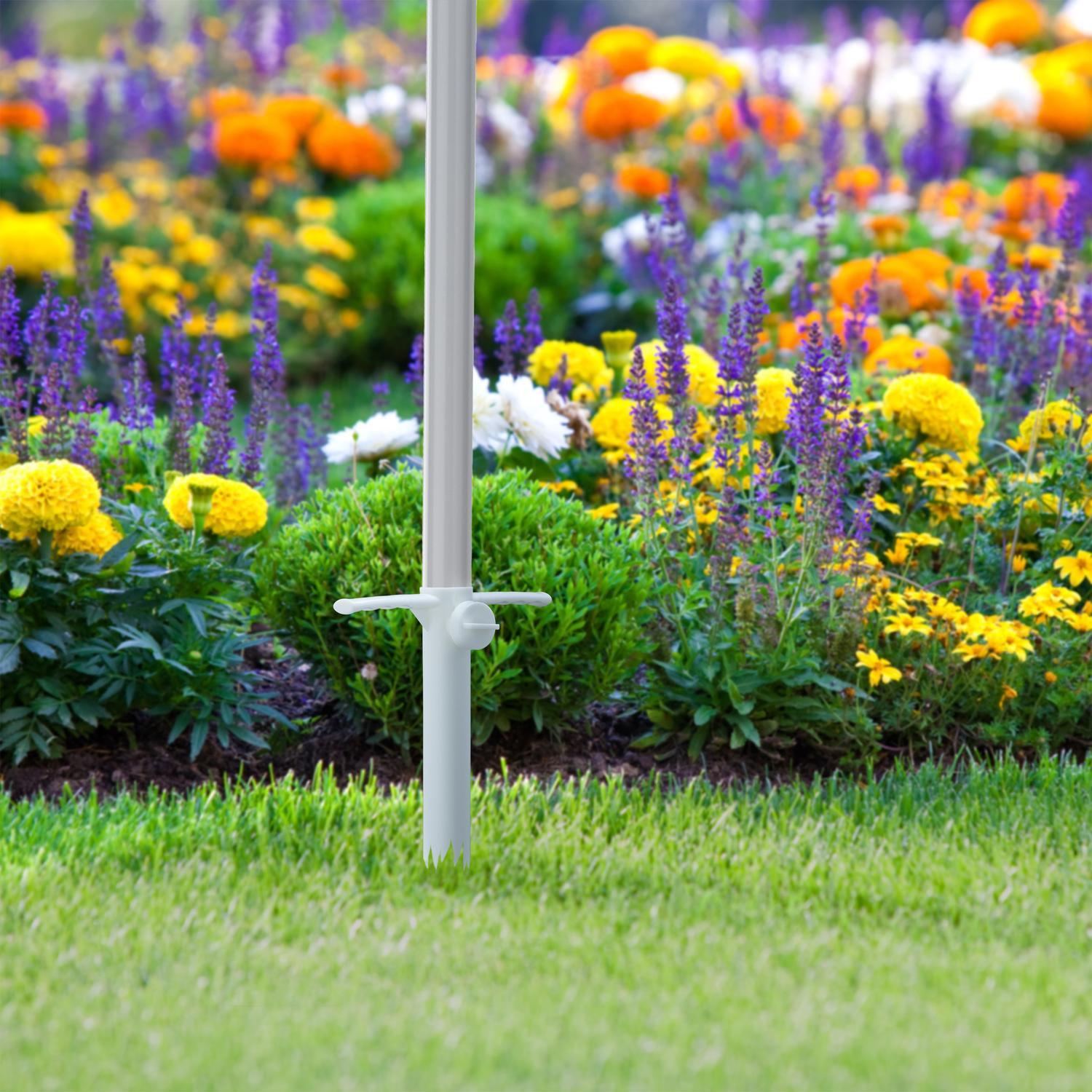 Northix Weißer Sonnenschirm-Schraubhalter  