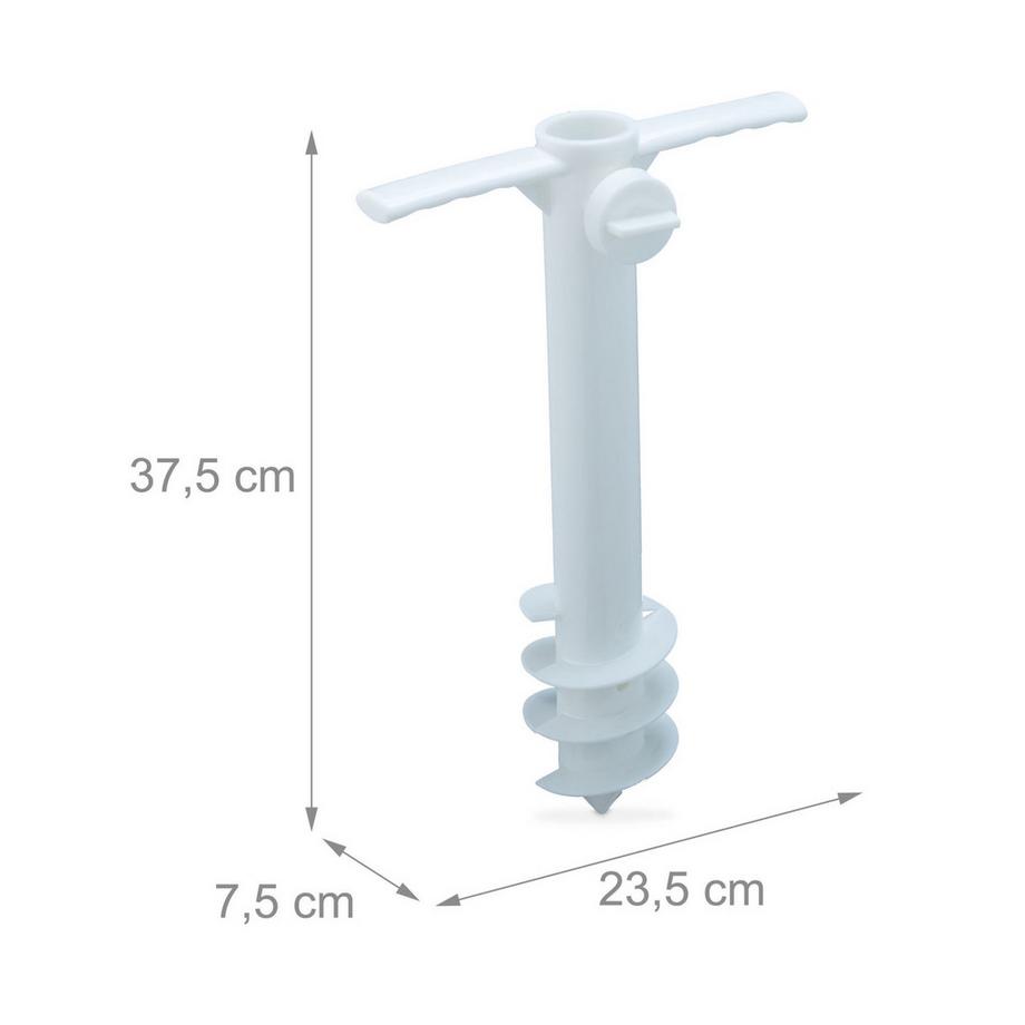 Northix Weißer Sonnenschirm-Schraubhalter  