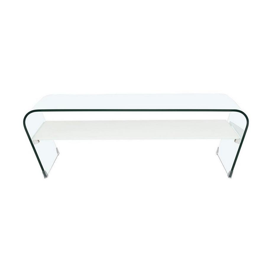 Vente-unique Table basse Verre trempé Tablette he laquée KELLY  