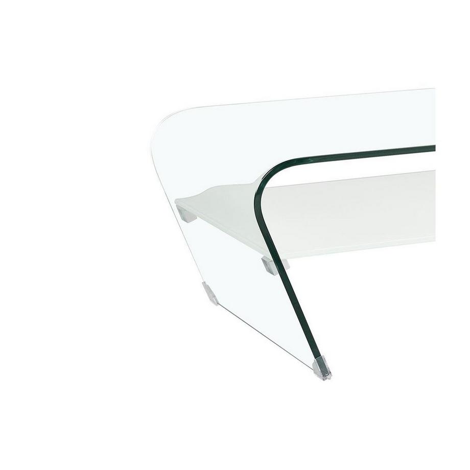 Vente-unique Table basse Verre trempé Tablette he laquée KELLY  