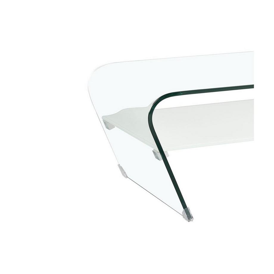 Vente-unique Table basse Verre trempé Tablette he laquée KELLY  