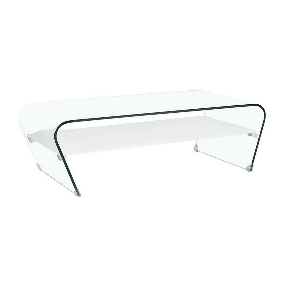 Vente-unique Table basse Verre trempé Tablette he laquée KELLY  