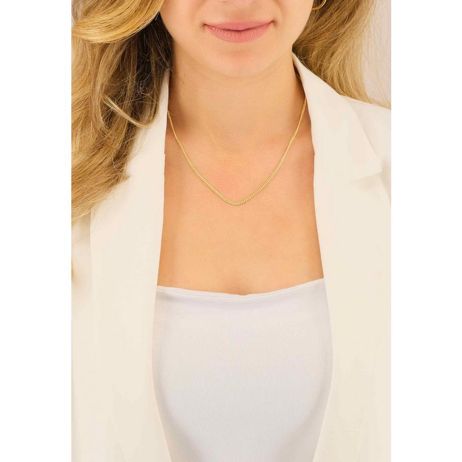 MUAU Schmuck  Collier gourmette or jaune 750, 2.1mm, 55cm 