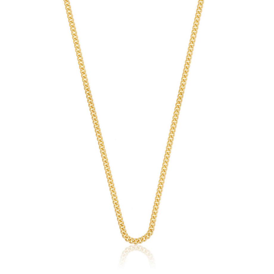 MUAU Schmuck  Collier gourmette or jaune 750, 2.1mm, 55cm 