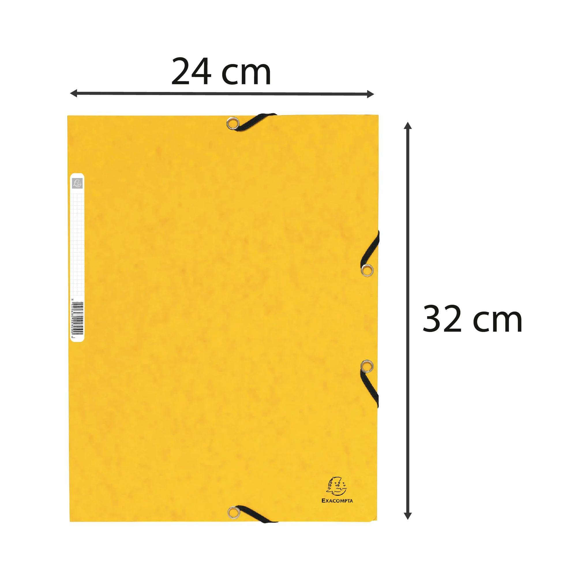 Exacompta Cartella 3 lembi con elastici cartoncino lustré 355g/mq - A4 - x 50  