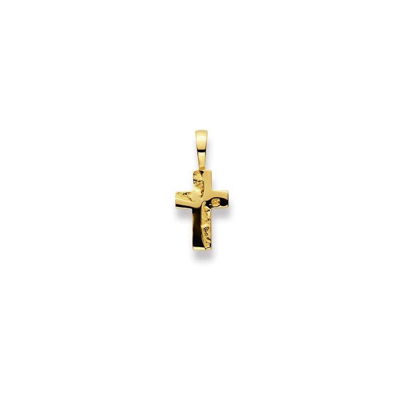 MUAU Schmuck  Pendentif croix en or jaune 750, 20x9mm 