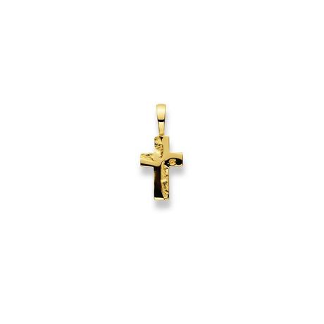 MUAU Schmuck  Pendentif croix en or jaune 750, 20x9mm 