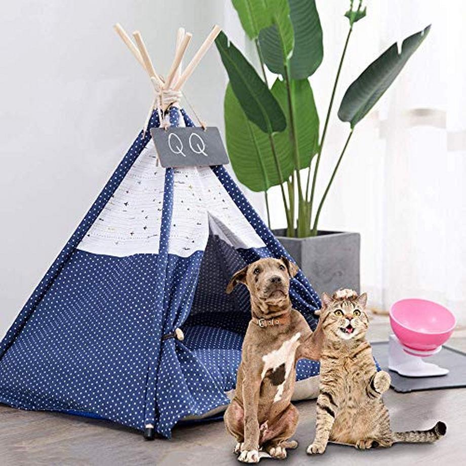 Alopini  Zelt fur Hunde und Katzen,Pet Tipi Hunde-Katzenbett mit Kissen, Luxery Hundezelte Hundehöhle und 