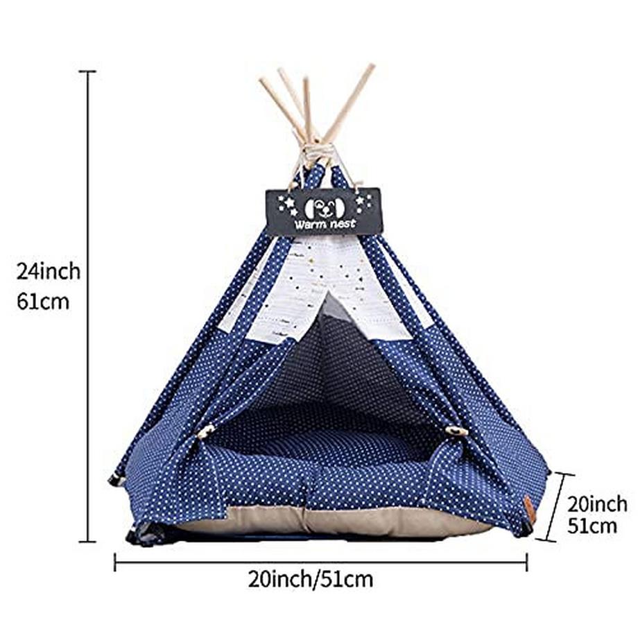 Alopini  Zelt fur Hunde und Katzen,Pet Tipi Hunde-Katzenbett mit Kissen, Luxery Hundezelte Hundehöhle und 