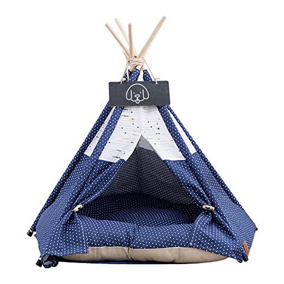 Zelt fur Hunde und Katzen,Pet Tipi Hunde-Katzenbett mit Kissen, Luxery Hundezelte Hundehöhle und