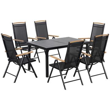Sitzgruppe, Schwarz, Aluminium, Plastic