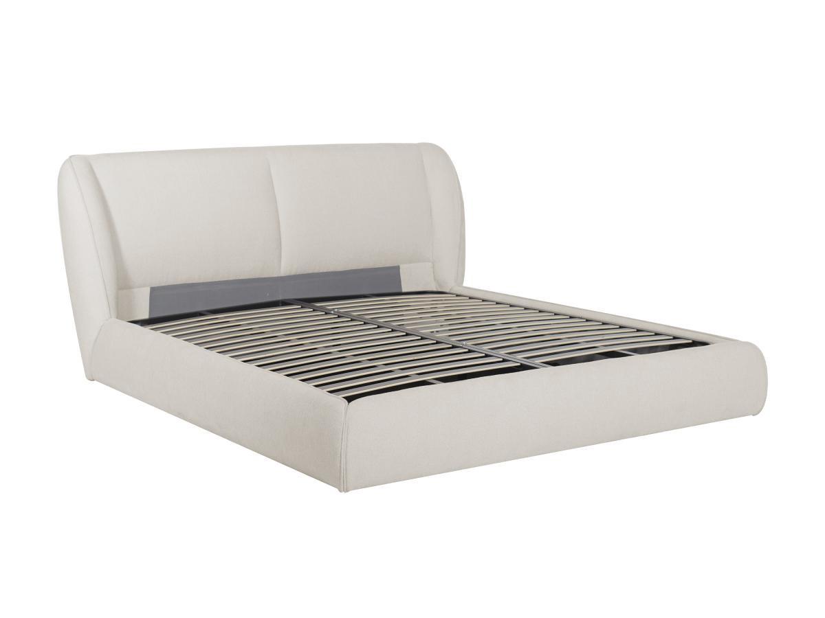 Vente-unique Letto con contenitore 180 x 200 cm Tessuto bouclette Écru + Materasso - RUDALI della Maison Céphy  