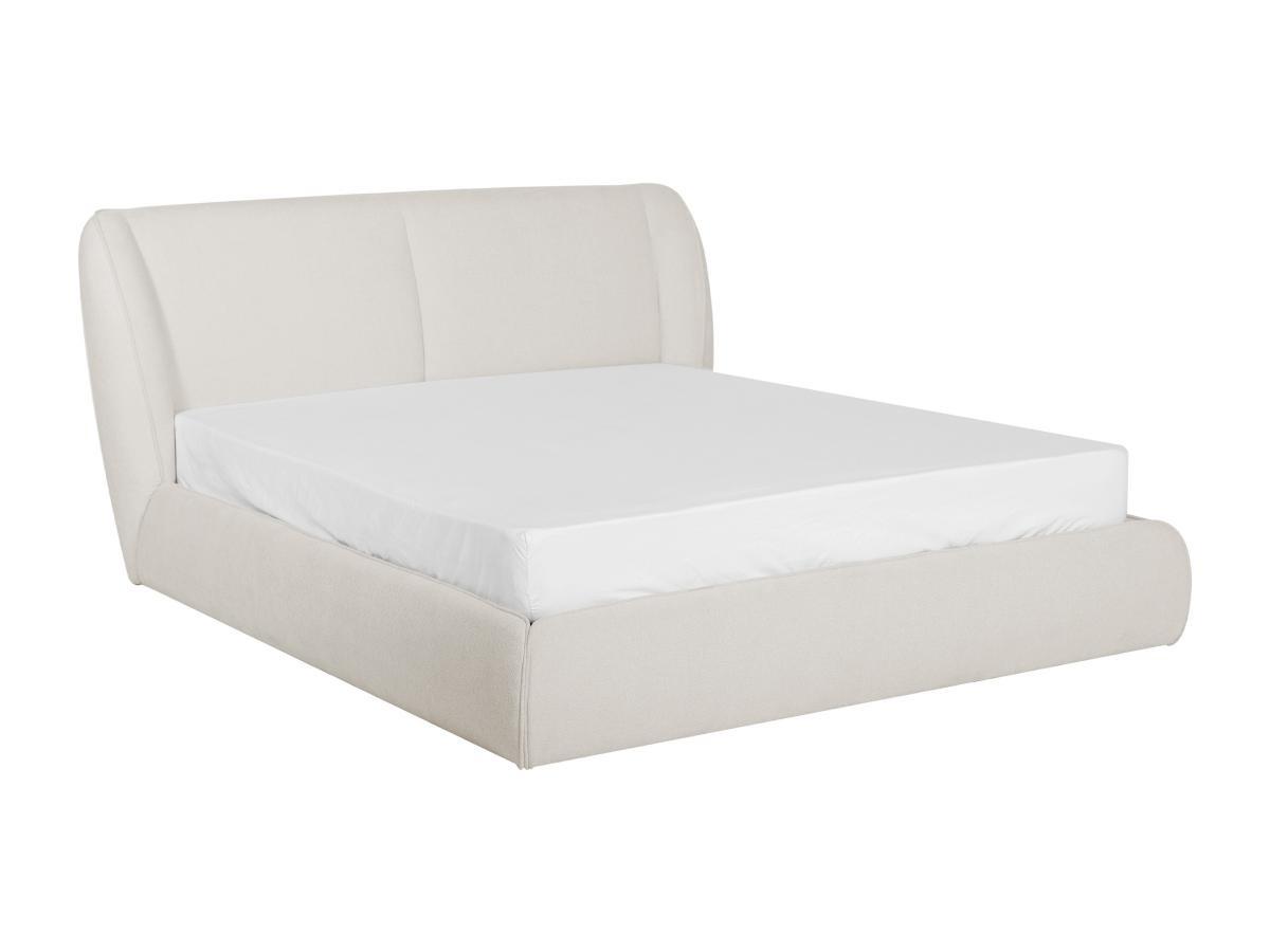 Vente-unique Letto con contenitore 180 x 200 cm Tessuto bouclette Écru + Materasso - RUDALI della Maison Céphy  