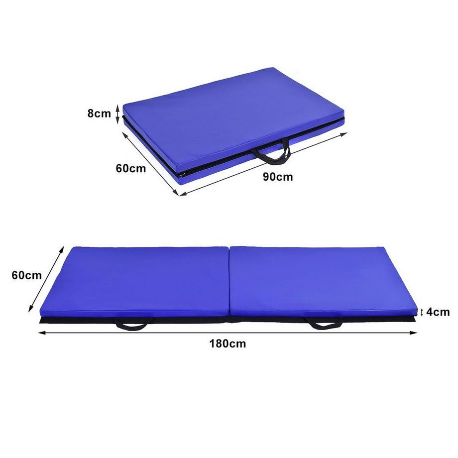 Northix  Tapis de sol doux tapis de gymnastique tapis de yoga tapis pliant tapis de gymnastique 180x60x4cm - bleu 