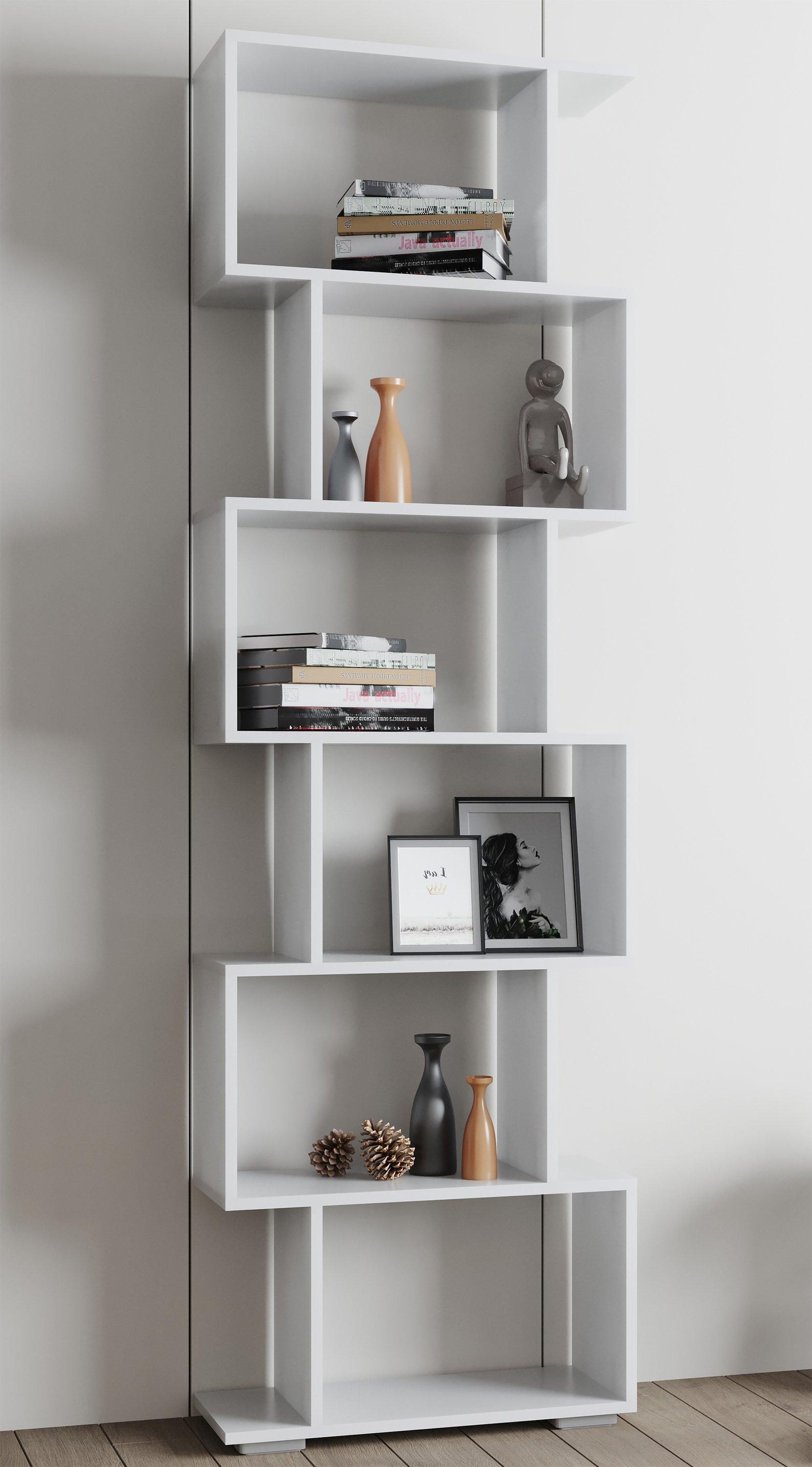 VCM Séparation de pièce en bois Étagère sur pied Bibliothèque Déco Livres 6 compartiments Étagère sur pied Palusa L  