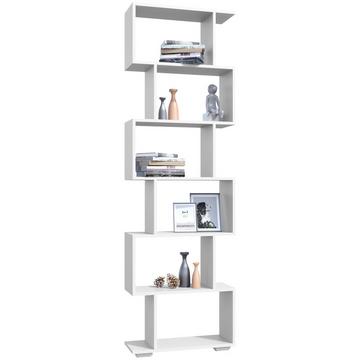 Holz Raumteiler Stand Regal Bücherregal Deko Bücher 6 Fächer Standregal Palusa L