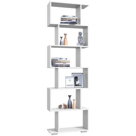 VCM Holz Raumteiler Stand Regal Bücherregal Deko Bücher 6 Fächer Standregal Palusa L  