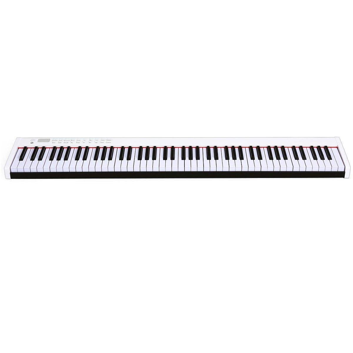 Northio  Pianoforte Digitale con Tastiera Elettronica Portatile a 88 Tasti 127 x 21,5 x 6,5 cm Bianco + Nero 