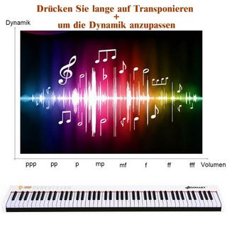 Northio  Pianoforte Digitale con Tastiera Elettronica Portatile a 88 Tasti 127 x 21,5 x 6,5 cm Bianco + Nero 