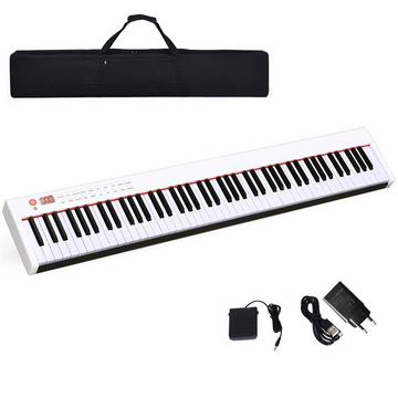 Pianoforte Digitale con Tastiera Elettronica Portatile a 88 Tasti 127 x 21,5 x 6,5 cm Bianco + Nero