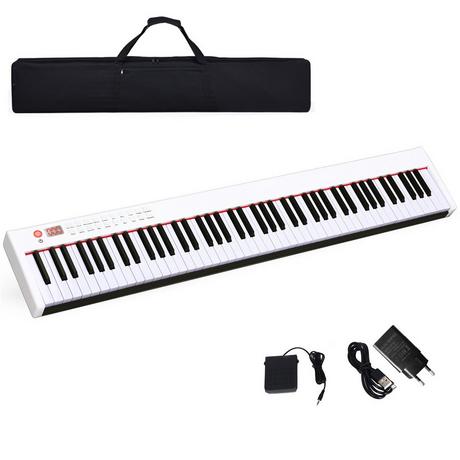 Northio  Pianoforte Digitale con Tastiera Elettronica Portatile a 88 Tasti 127 x 21,5 x 6,5 cm Bianco + Nero 