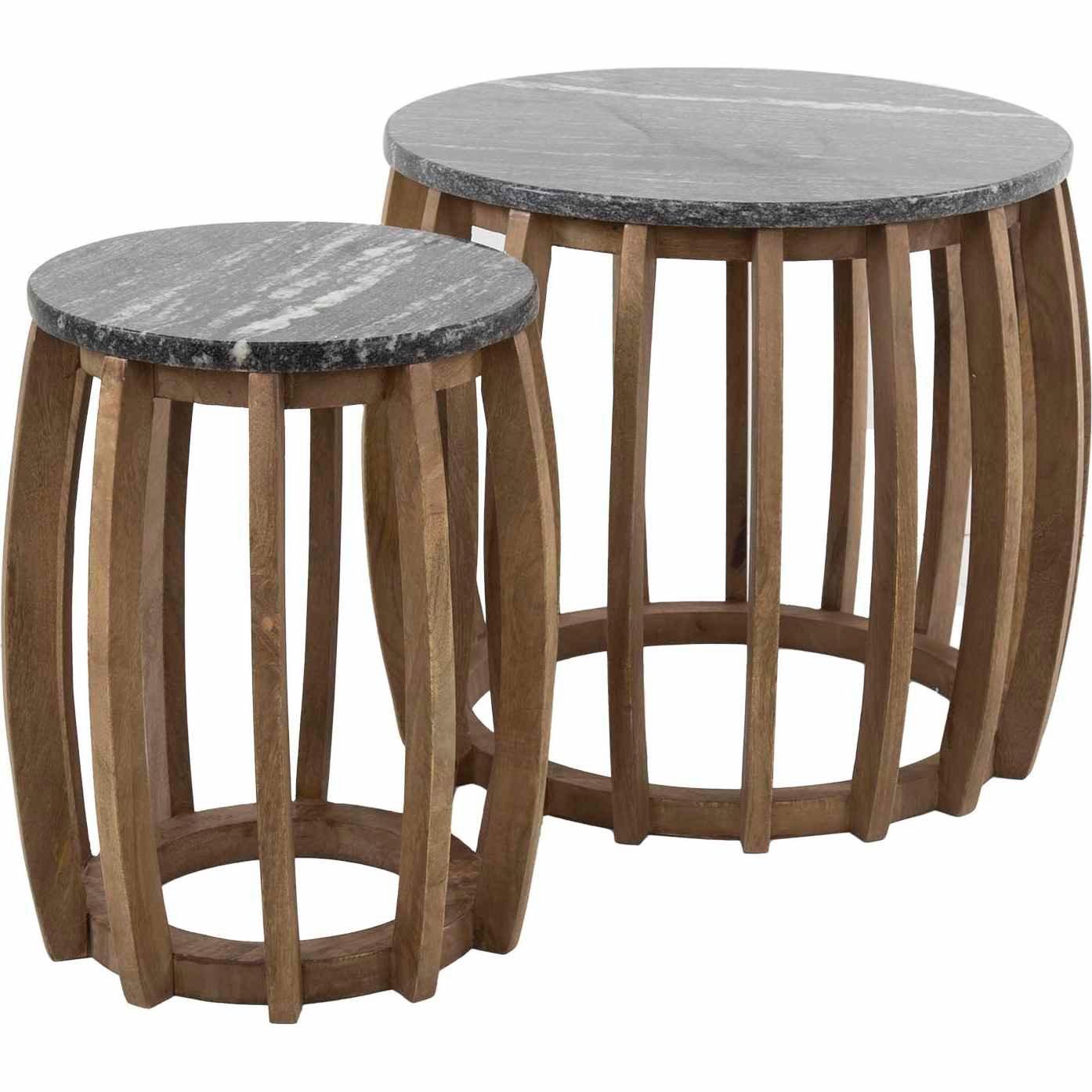 mutoni Table d'appoint Midnight noir (lot de 2)  