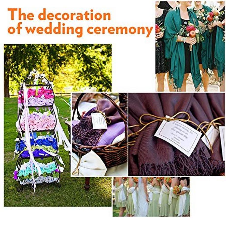 Only-bags.store Écharpe chaude hiver automne en coton uni avec glands  