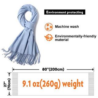 Only-bags.store Sciarpa Calda Invernale Autunnale Tinta Unita con Nappe  