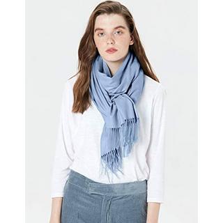 Only-bags.store Sciarpa Calda Invernale Autunnale Tinta Unita con Nappe  