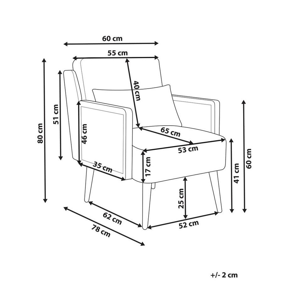 Beliani Fauteuil en Tissu Traditionnel ORUM  