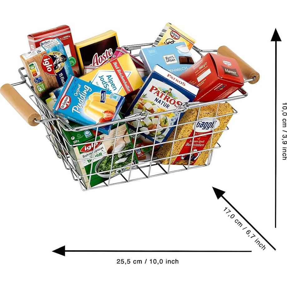Theo Klein  Metall-Einkaufskorb gefüllt mit deutschen Produkten 