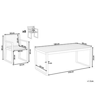 Beliani Garten-Essgruppe für 8 Personen aus Akazienholz Klassisch SASSARI  