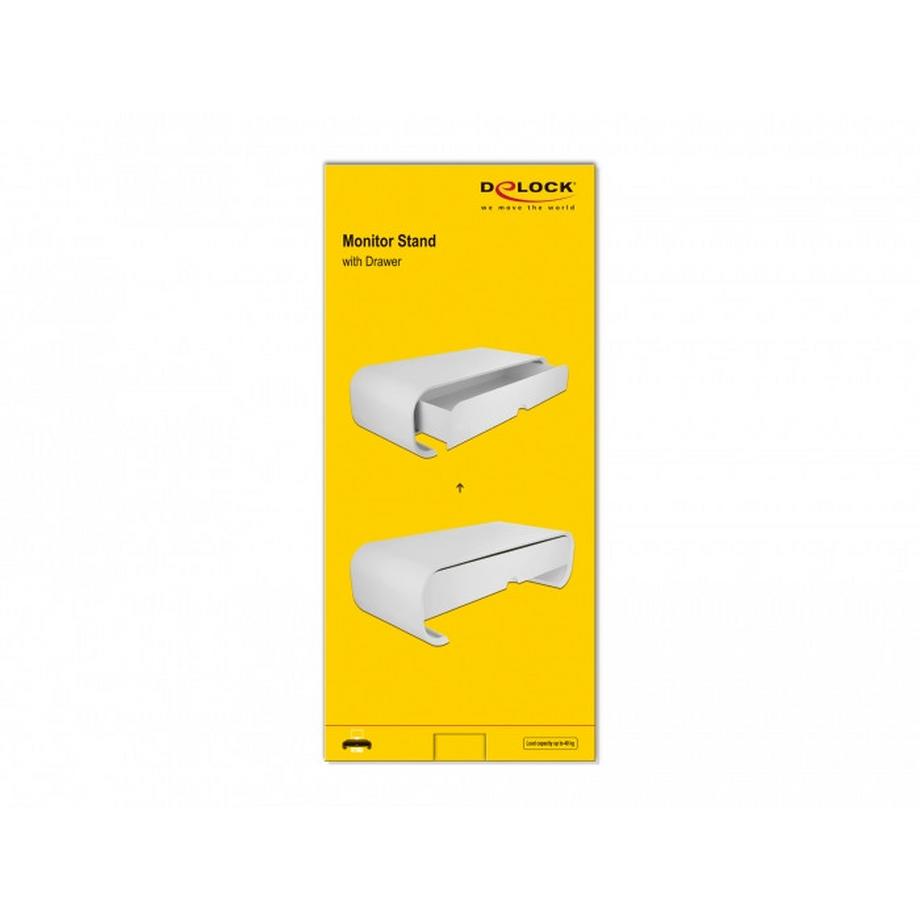 DeLock  Supporto per monitor con cassetto bianco 
