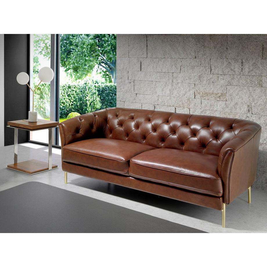 ANGEL CERDA Divano Chester a 2 posti in pelle marrone cognac  