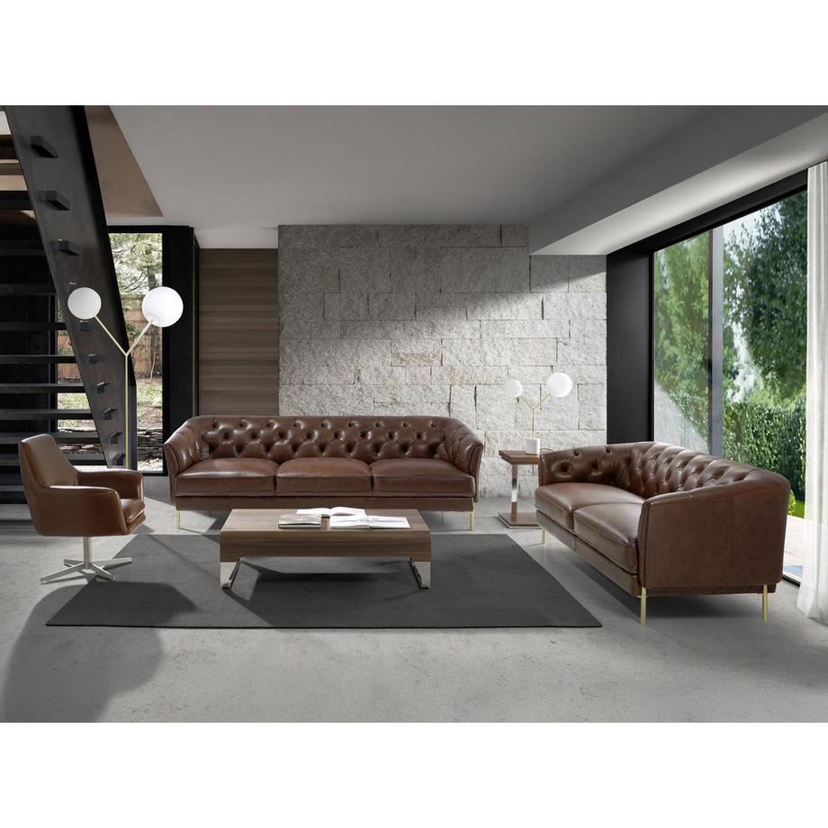 ANGEL CERDA Divano Chester a 2 posti in pelle marrone cognac  