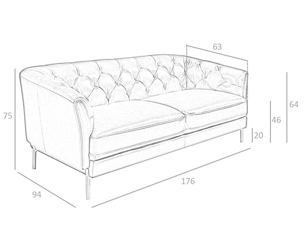 ANGEL CERDA 2-Sitzer-Sofa aus em Leder  