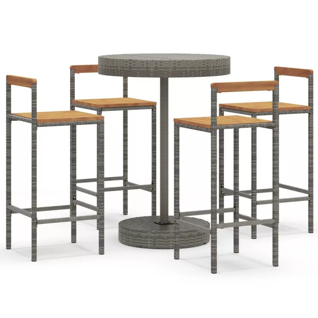 VidaXL - Gartenbar set poly-rattan, One Size, Grau