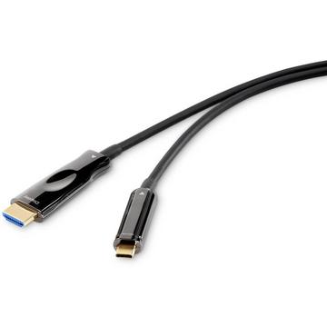 Renkforce RF-4531596 câble vidéo et adaptateur 30 m USB Type-C HDMI Noir