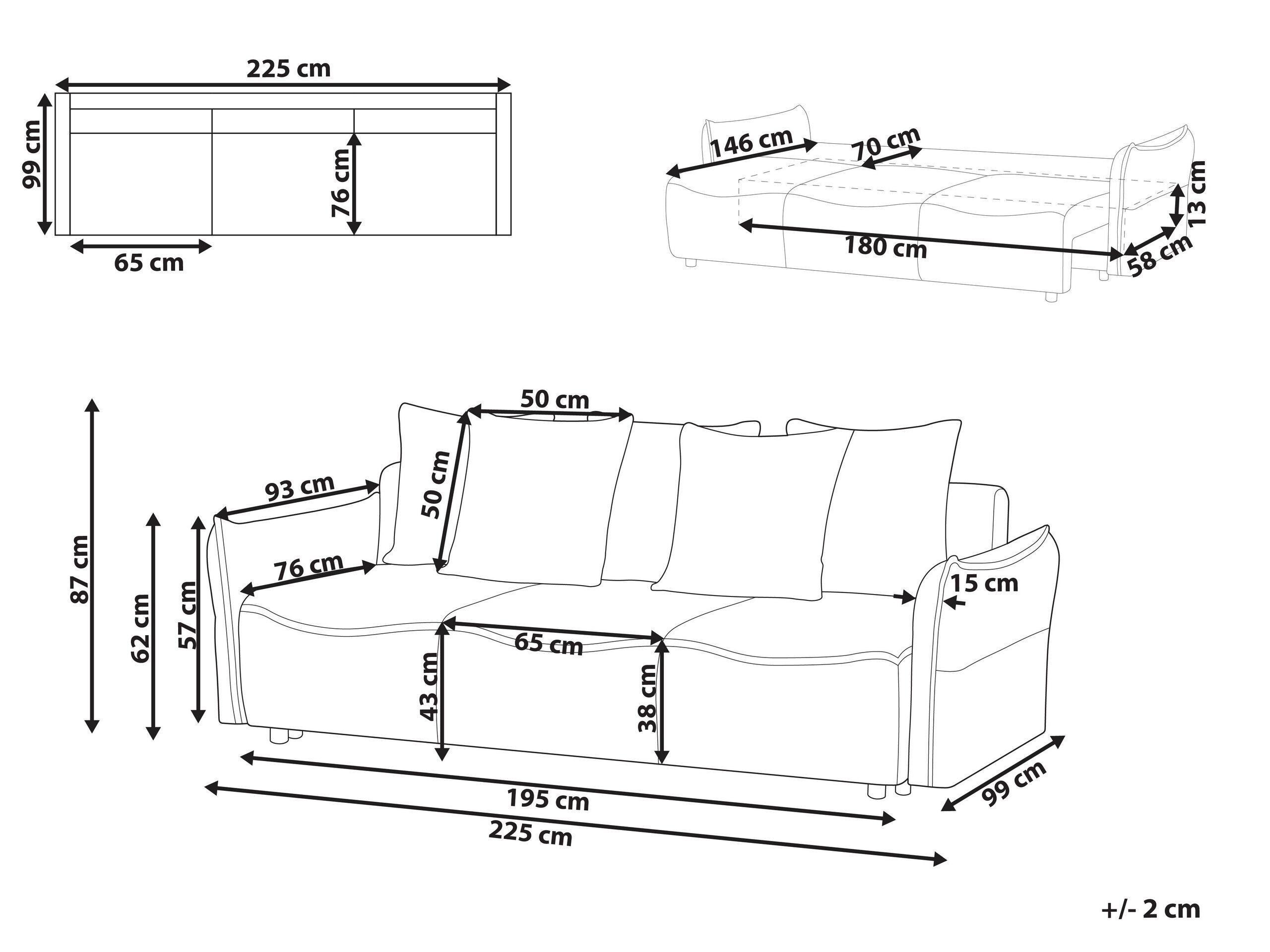 Beliani Schlafsofa aus Polyester Modern KRAMA  