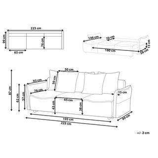 Beliani Schlafsofa aus Polyester Modern KRAMA  