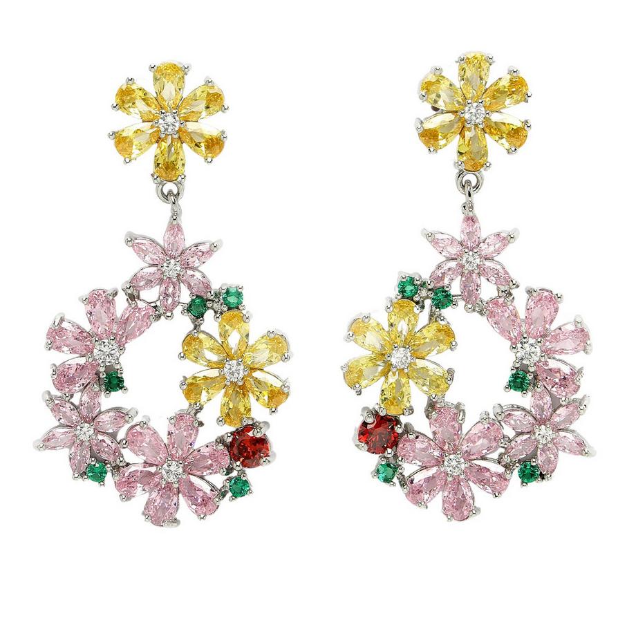 Diva Kollektion Zarte Florale Tropfenohrringe