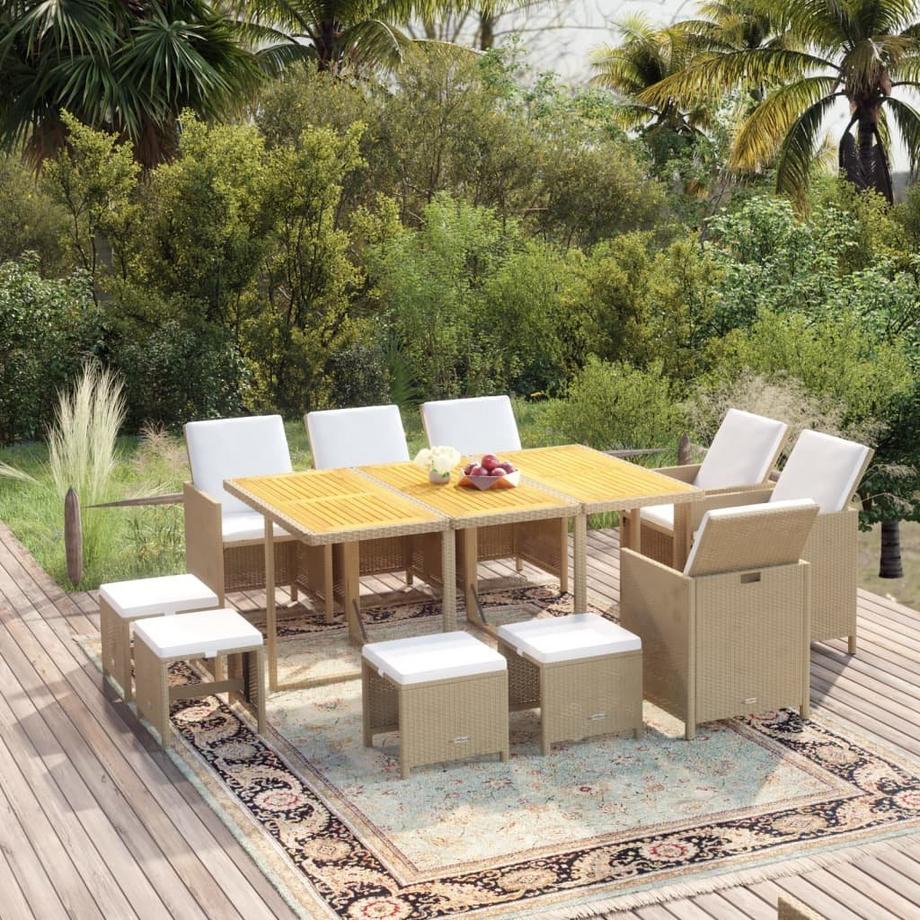 VidaXL Ensemble à dîner de jardin rotin synthétique  