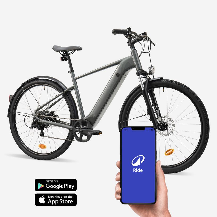 ROCKRIDER  E-Velo E-ACTV 100 hoher Einstieg 28 Zoll Aluminium 